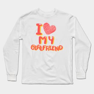 I Love My Girlfriend Heart Balloons White Long Sleeve T-Shirt